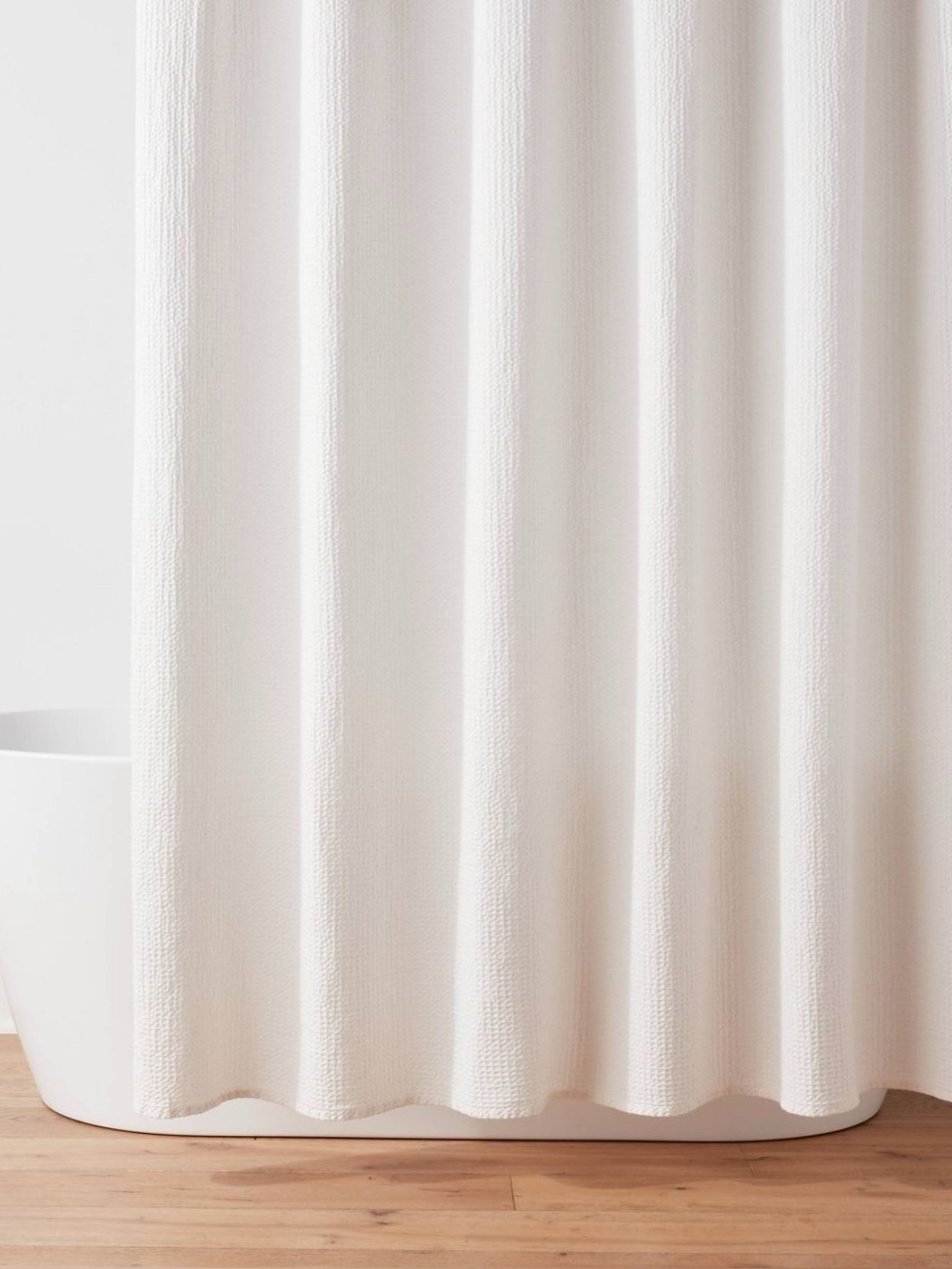 Threshold™ Woven Texture Shower Curtain
White | 100% Cotton | EUC
72” x 72”